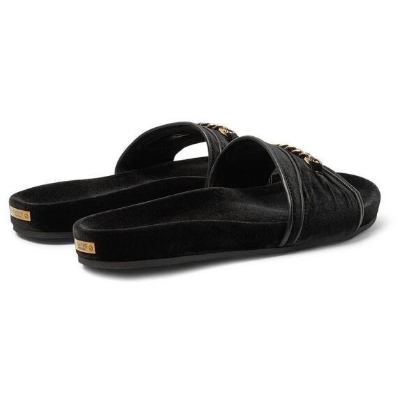 Tom Ford Churchill Chain-Trimmed Velvet Slides - Men - Black size 8 main image 4
